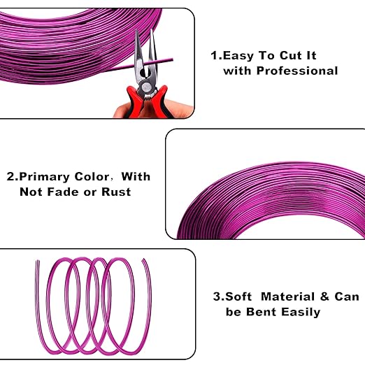 3mm Aluminum Craft Wire, 50 Feet 9 Gauge Bendable Anodized Metal Wire - Image 4