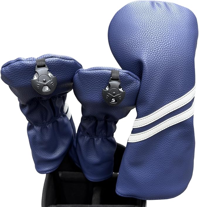 Golf Club Covers Headcovers Set for Driver and Woods Soft Faux Leather Golf Accessories for Men Women Golfer Gifts Set Golf Club Protective Case 1 3 5 H or Set for 1 3 5 Woods