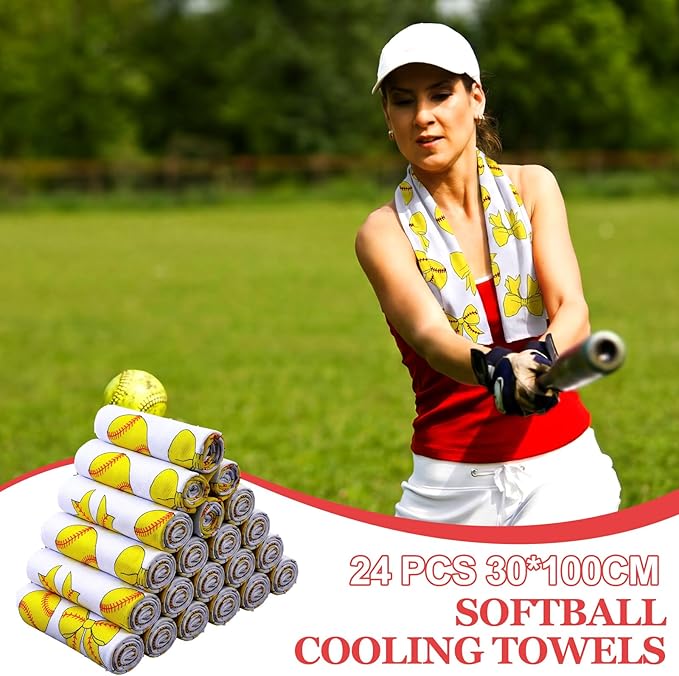 Moukeren 24 pcs Cooling Towels 40"x12" Bulk Sports Ice Towel for Neck and Face Quick Dry Breathable Microfiber Chilly Party Favors Supplies for Coach Gift and Sport Party Favors