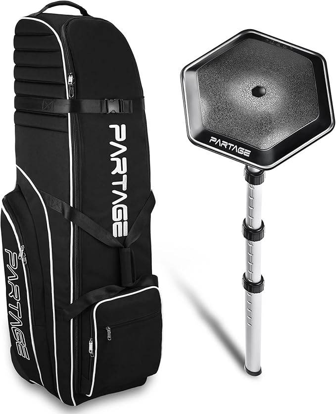 Partage Golf-Reisetasche mit Rollen, Golf-Reisetasche fr Fluggesellschaften, 900D strapazierfhiges Oxford-Gewebe, Schwarz