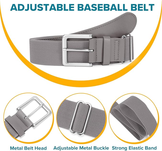 Baseball Socks and Belt Combo for Youth Adult - Softball Sock and Belt for Boys and Girls (2 Pairs of Socks & 1 Belt)