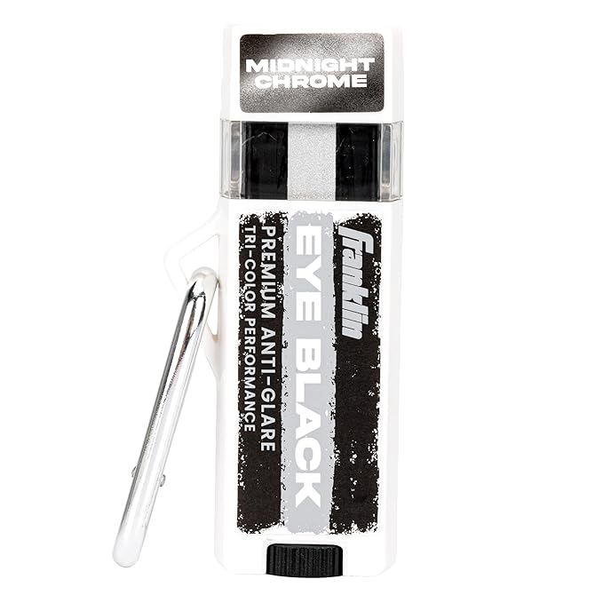 Franklin Sports Eye Black Stick - Baseball Softball + Football Eye Black for Kids + Adults - Sun Glare Reduction - Black Chrome
