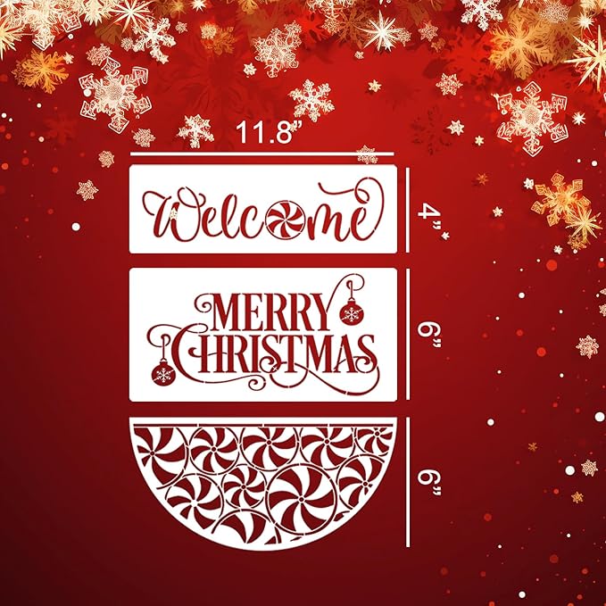 Christmas Stencils for Painting on Wood 12” Christmas Stencils for Crafts - Image 2
