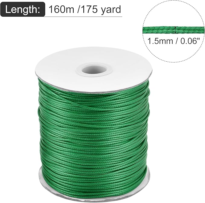 MECCANIXITY Waxed Cord 1.5mm Waxed Polyester Cord 175 Yard Wax String - Image 2