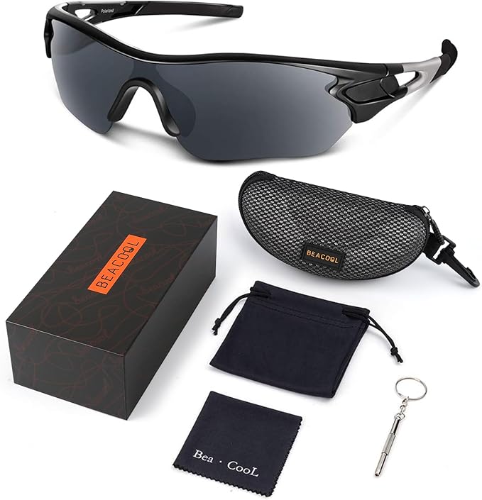 BEACOOL Polarized Sports Sunglasses for Men Women Youth Baseball Cycling Running Driving Fishing Golf Motorcycle TAC Glasses