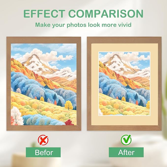 Prudiut 15 Pack 11x14 Picture Mats, Mixed Colors Frame Mattes - Image 3