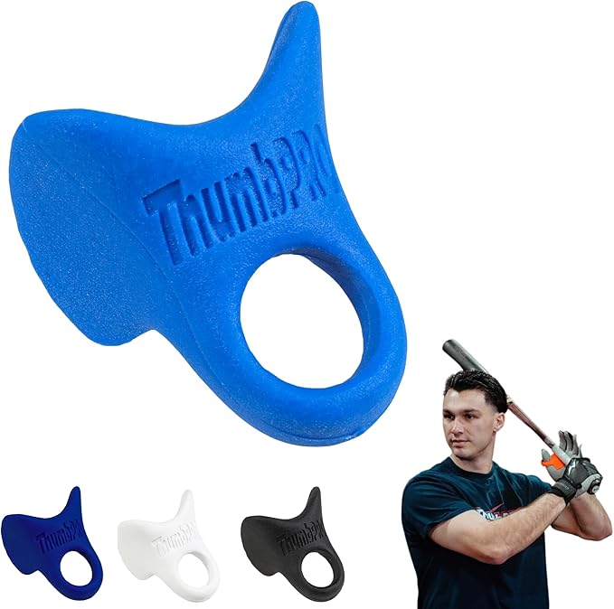 ThumbPRO Baseball Thumb Guard - Batting Aid & Grip Enhancer - Reduces Sting, Improves Swing - for Baseball & Softball - All Levels, Left/Right Hand - 3 Sizes