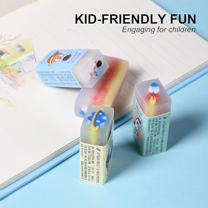 18Pcs Cute Outer Space Themed Erasers - Image 5