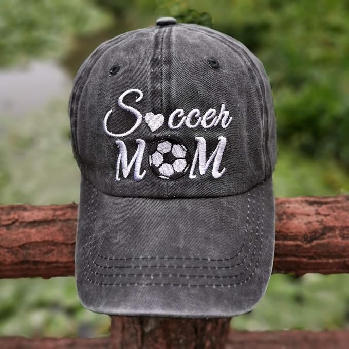Waldeal Women's Adjustable Embroidered Soccer Mom Hat Washed Baseball Dad Cap