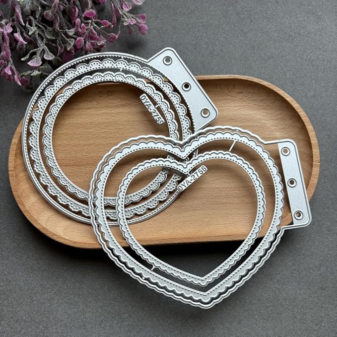 Heart Loose-Leaf Lace Die Cuts for Card Making, Background Frame Cutting Dies - Image 7
