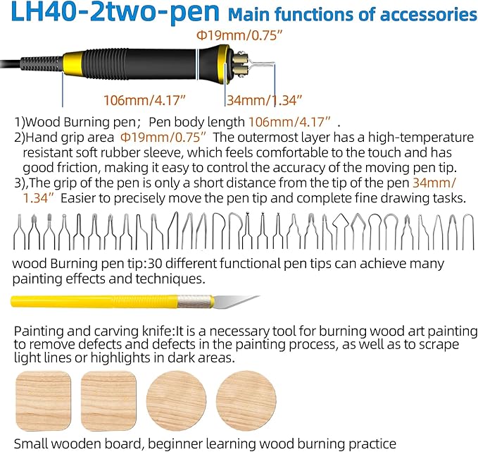 Wood Burning Tool, Wood Burner kit Pen 25~750℃, Wood Burning kit - Image 5