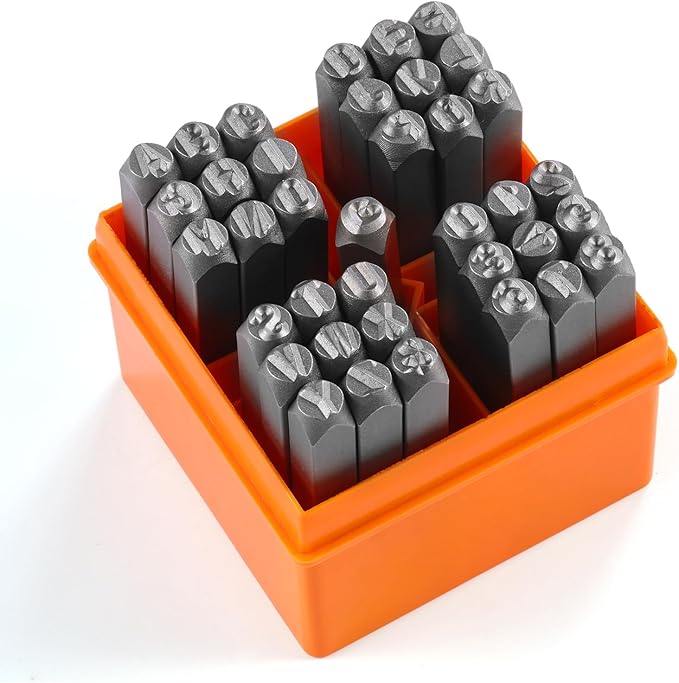 YKLP 37 Pcs Number and Letter Stamp Set, 1/8” Metal Letter Stamps DIY Arts & by YKLP