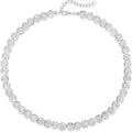 QINJIEJIE Baseball Necklace for Men Glitter Bling Rhinestone Beaded Collection Necklace for Women 16/18in Inspired Sports Jewelry Baseball Chain Cool Gifts for Baseball Players Team Lovers