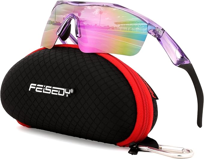 FEISEDY Kids Teens Baseball Polarized Sunglasses Sports TR90 Frame Boys Girls Cycling B2454