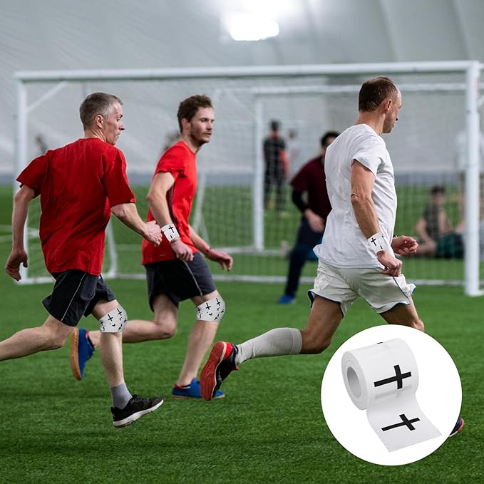 2Pcs Pre-Wrap White Christian Athletic Wrist Tape 2 Inch Wide, Soccer Baseball Drip Wrist Tape Cross Socks Accessories Drip Youth, Sport Supplies for Football Sports Baseball Gymnastics Athlete Injury