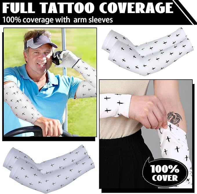 6 Pairs Faith Cross Arm Sleeves Baseball Arm Sleeves Youth Jesus Christian Gifts Bulk for Basketball Accessories
