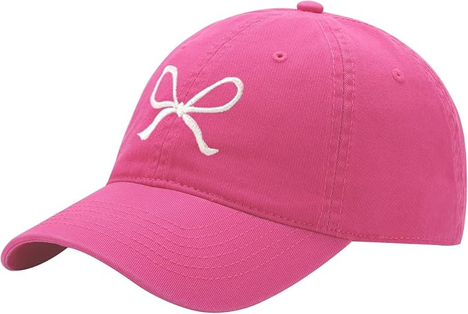 Trendy Bow-Tie Baseball Cap for Women and Men Trucker Hats Y2k Adjustable Fashion Sun Hat with Visor for Hiking & Travel