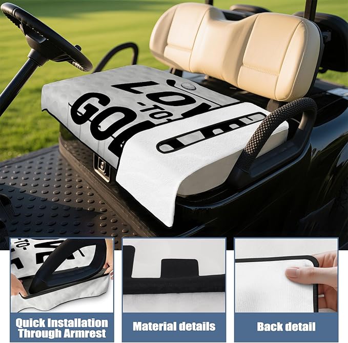 Golf Cart Seat Covers, Golf Cart Seat Towel Blanket for 2-Seat Golf Carts, Breathable Golf Cart Seat Cushions Golf Club Car Accessories 51'' x 31''
