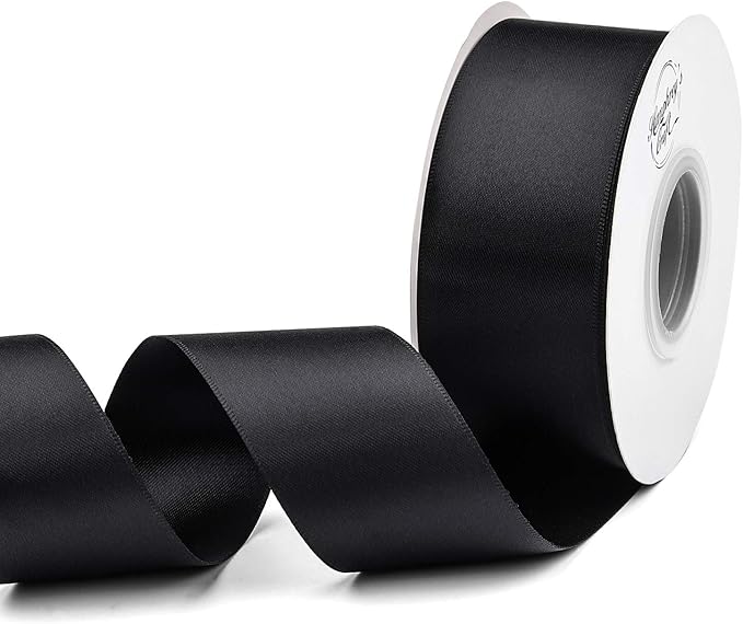Humphrey's Craft 1-1/2 Inch Black Double Faced Satin Ribbon by HumphreysCraft