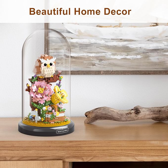 Owl Flower Bouquet Building Set Plants Friend Set Adults Bonsai Tree Party - Image 2