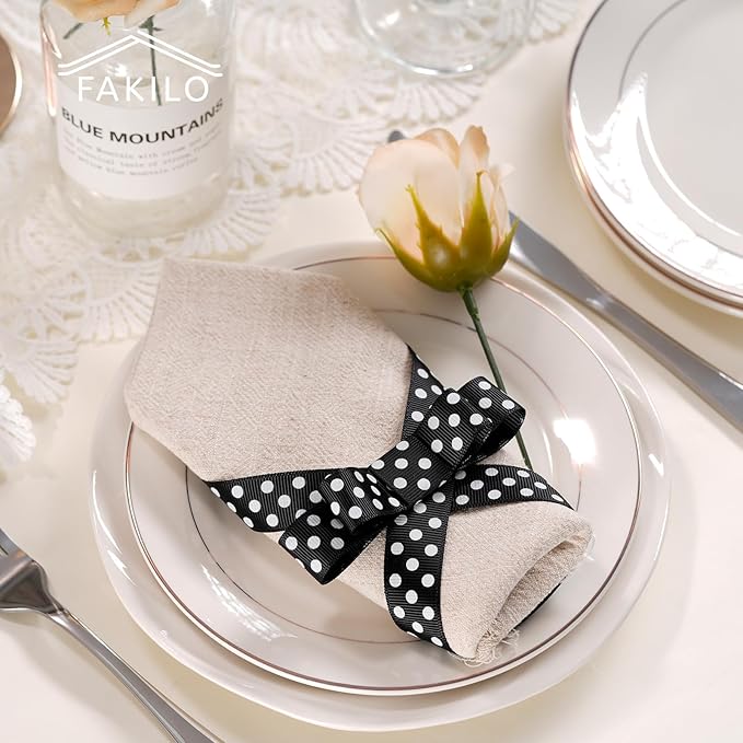 Polka Dot Grosgrain Ribbon 3/4 Inch, 25 Yards Spool Black and White Dot Craft - Image 5