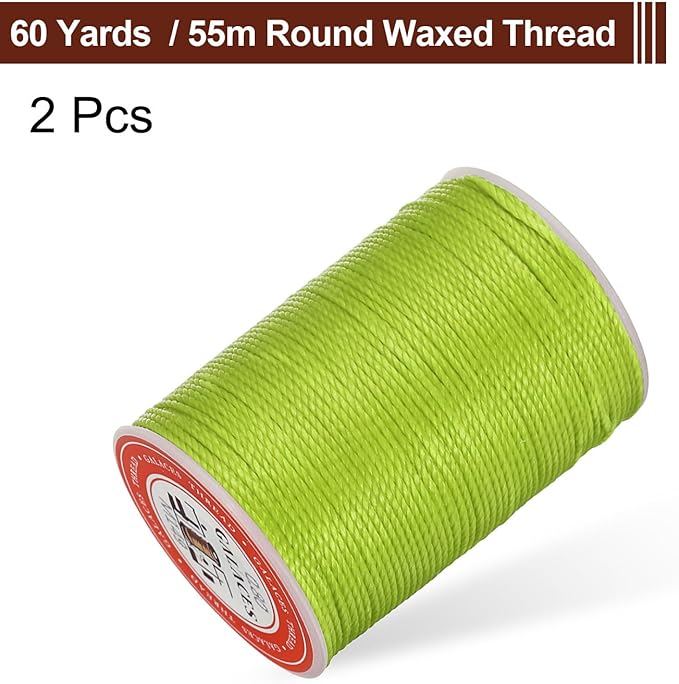 uxcell Round Leather Sewing Waxed Thread, 55m / 60 Yards Polyester Wax String - Image 3
