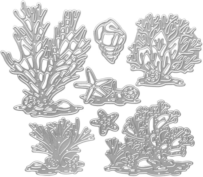 Metal Beach Shell Starfish Conch Coral Cutting Dies, Ocean Life Die Cuts by ABTOLS