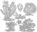 Metal Beach Shell Starfish Conch Coral Cutting Dies, Ocean Life Die Cuts by ABTOLS