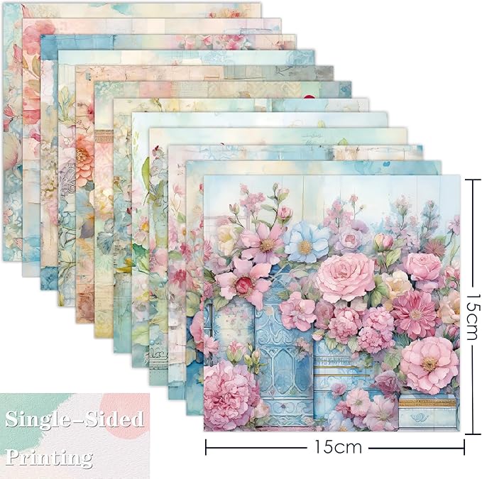 YASMEN 24 Sheets Scrapbook Paper Pads, 6X6 Single-Sided Cardstock Paper - Image 5