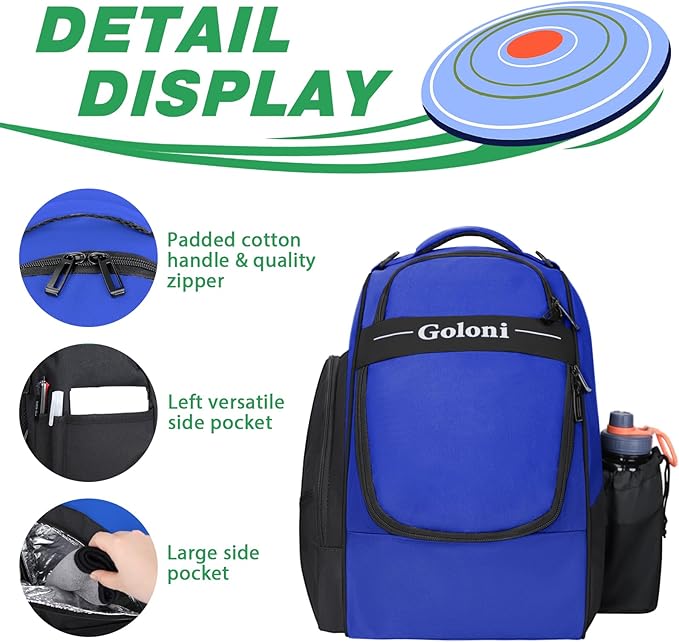 Disc Golf Bag Holds 23+ Discs,Durable Disc Golf Backpack with cooler compartment,Large Capacity Frisbee Bags
