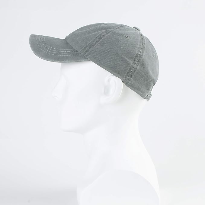 LANGZHEN Unisex Baseball Cap 100% Cotton Fits Men Women Washed Denim Adjustable Dad Hat