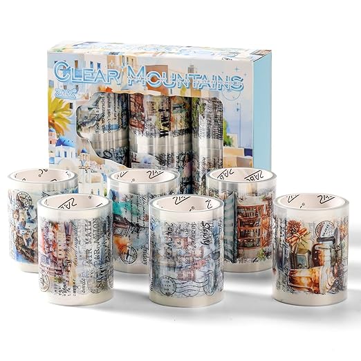 6 Rolls PET Tapes Set Pre Cut Tape Stickers City Stickers journaling Tape by Augurosellspaperstationeryandscrapbookingsupplies