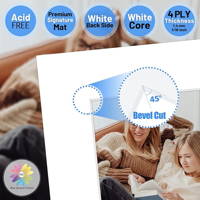 Mat Board Center, 10x10 for 6x6 White Photo Picture Mats - Image 3