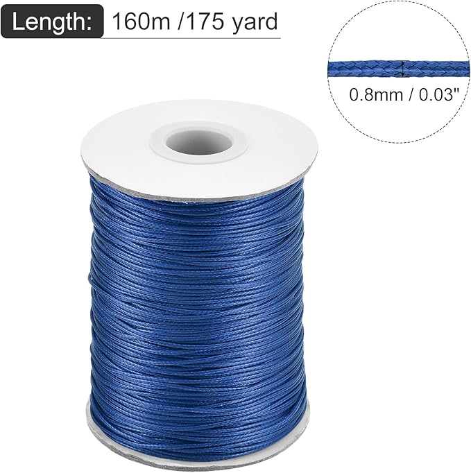 MECCANIXITY Waxed Cord 0.8mm Waxed Polyester Cord 175 Yard Wax String - Image 2