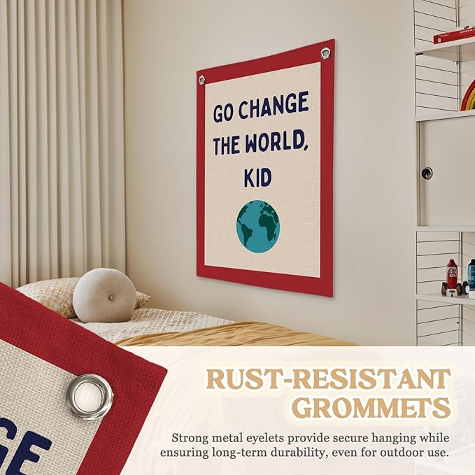 Classroom Decor, Motivational Wall Decor, Go Change the World Kid Linen Canvas - Image 6