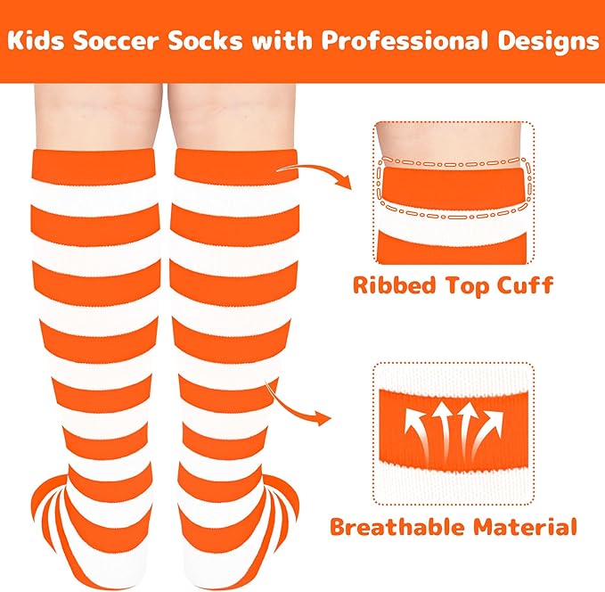 Olreco 1 Pack Toddler Kids Youth Soccer Socks Girls Boys Baseball Socks Youth Knee High Softball Football Accessories Cotton