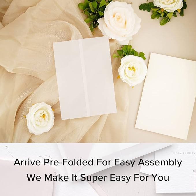 Puremigo 120 Pack Luxury Pre-Folded Vellum Jackets - Image 3