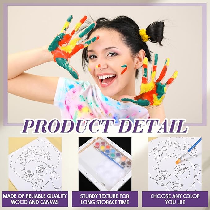 Zhanmai 12 Pack Pre Drawn Canvas - Image 3