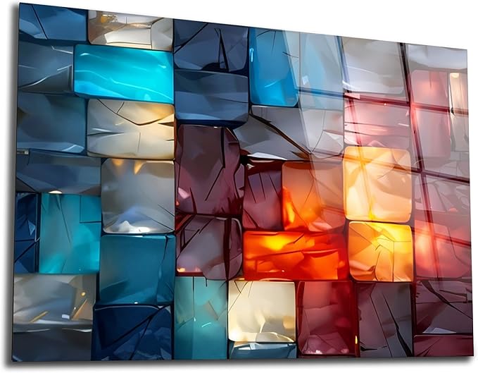 Magical Light Play and Stunning Colors Printed Tempered Glass Wall Art Painting - Image 4