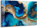 My Photostation.com 20Wx14H'' Blue Alcohol ink Glass Wall ArtTempered Glass by MyPhotostation