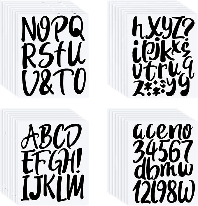 Outus 576 Pieces 8 Sheets Letters Stickers Self Adhesive Vinyl Letter Alphabet by Outus