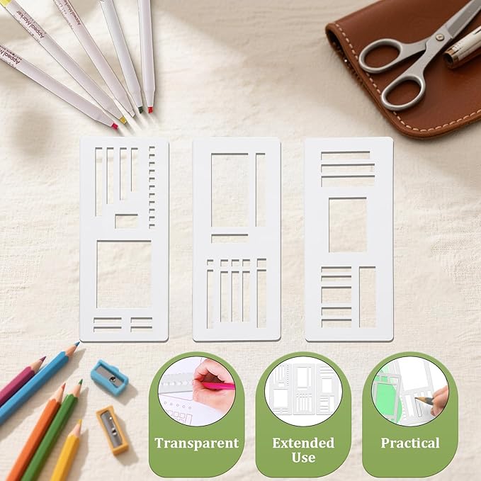 Handmade Flexible Record Template, Planner Stencil Set - Image 2