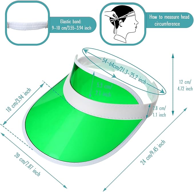 Tarpop Poker Visors Hats Bulk Casino Bingo Visor Casino Dealer Clear Plastic Sun Golf Hats for Women Men