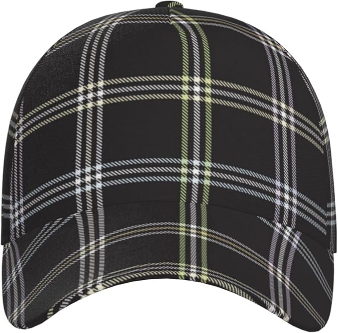 Vintage Cute Plaid Baseball Cap for Men Women,Adjustable Dad Hat Baseball Hat Summer Snapback Cap Outdoor
