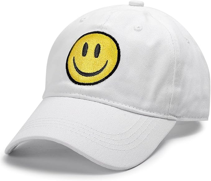Smile Face Baseball Cap for Women Men Cute Baseball Caps Unstructured Cotton Dad Hat