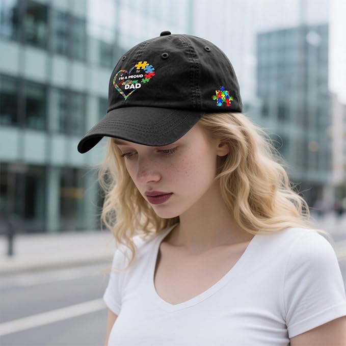 I'm a Pround Autism Uncle Baseball Cap for Mens Fashion Washed Distressed Baseball Caps