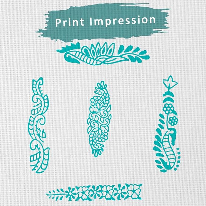 Mehndi Print Blocks Stylish Border Pattern Wooden Stamps - Image 3