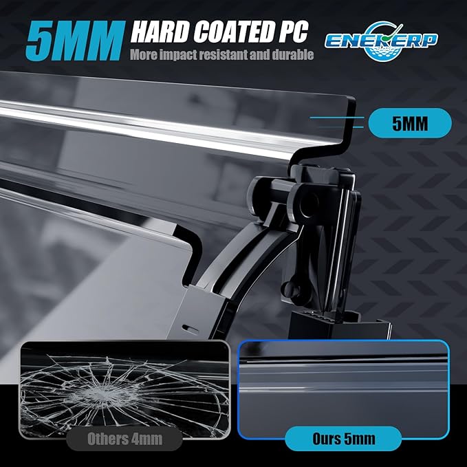 Golf Cart Windshield for Club Car DS 2000-Up Gas and Electric, Fit Tapered Front Struts Only, 5MM PC Club Car DS Windshield with Heavy Duty Hinges, UV-Proof & Impact Resistant(Clear)