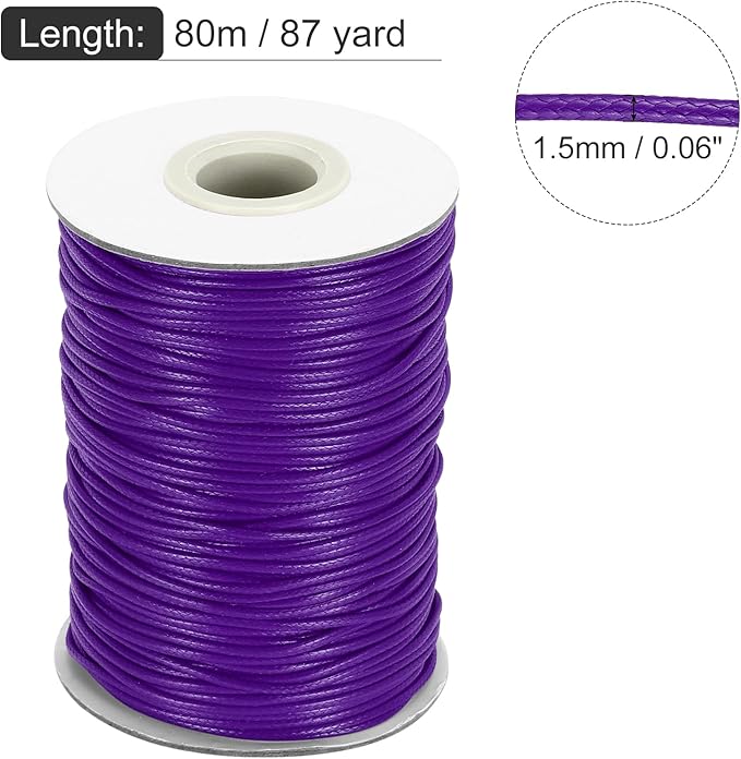 MECCANIXITY Waxed Cord 1.5mm Waxed Thread 87 Yard Wax String Leather Cord - Image 2
