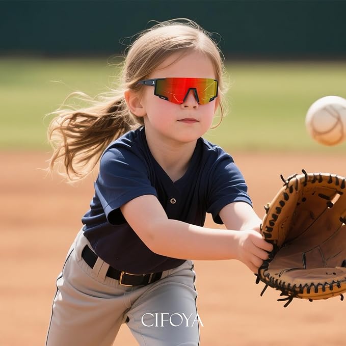 Kids Sunglasses Youth Baseball Sunglasses for Boys Girls Age 6-14 Sports UV400 Protection SunGlasses 3 Pack